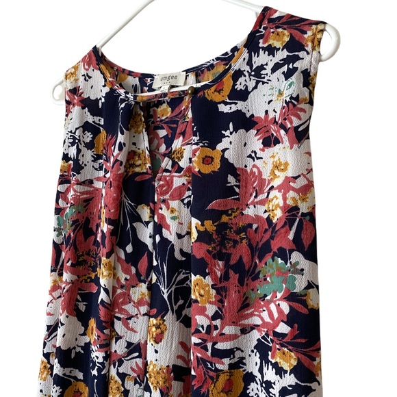 Umgee USA Floral Keyhole Mini Sleeveless Tunic Dress Size Large - Picture 4 of 9